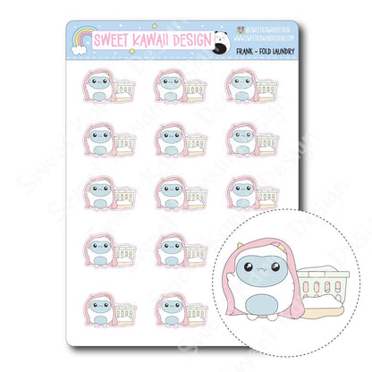 Kawaii Yeti (Frank) Stickers - Fold Laundry