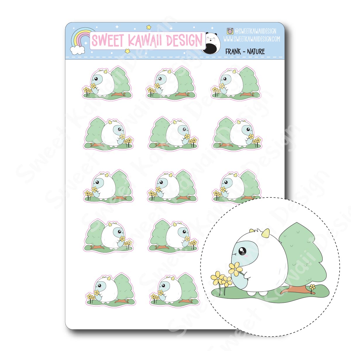 Kawaii Yeti (Frank) Stickers - Nature