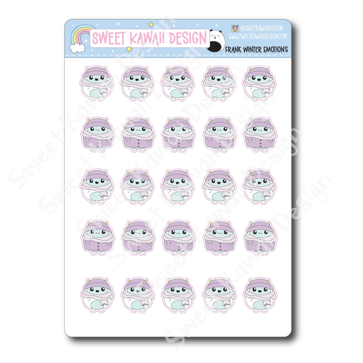 Kawaii Yeti (Frank) Stickers - Winter Emotions