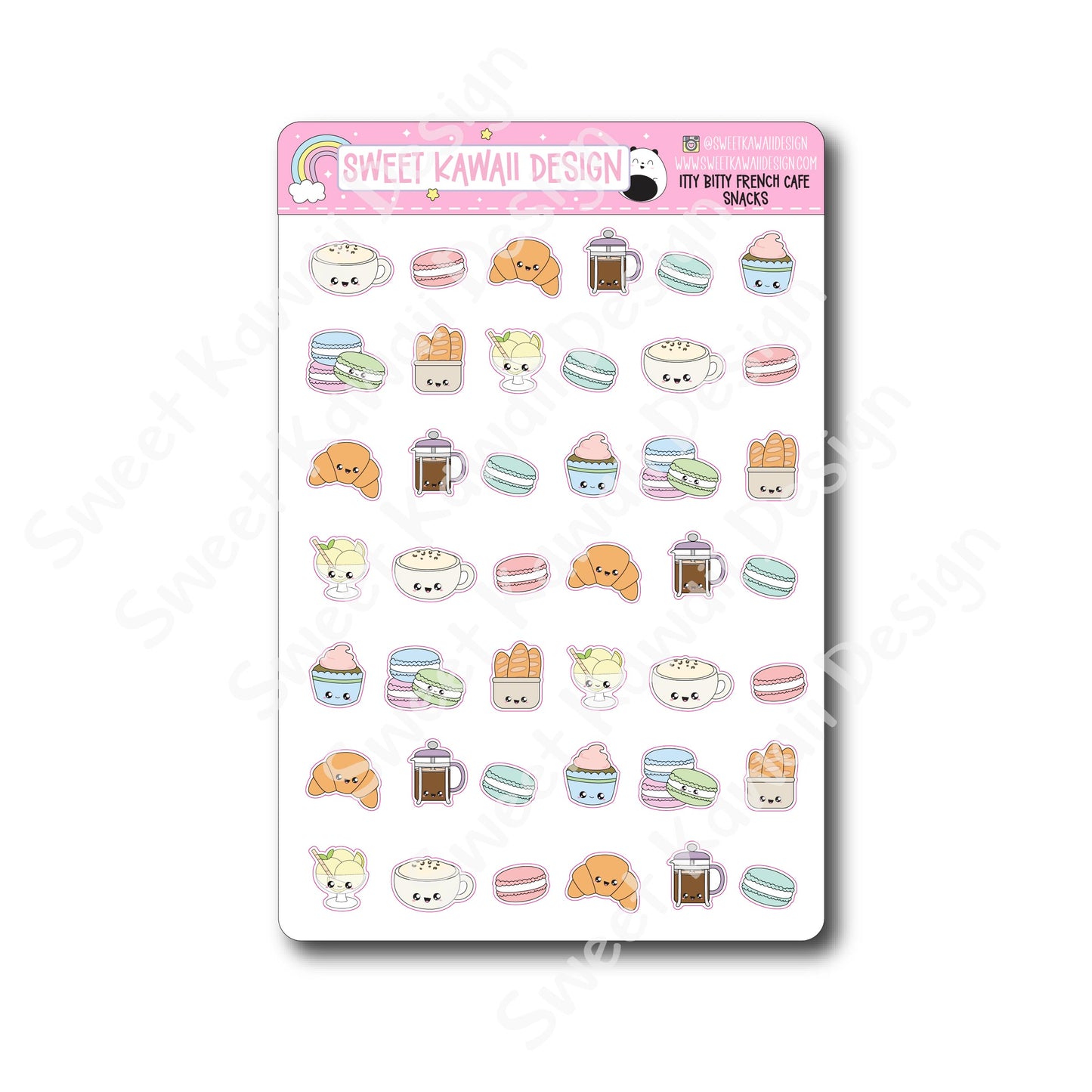 Kawaii French Cafe Snack Stickers