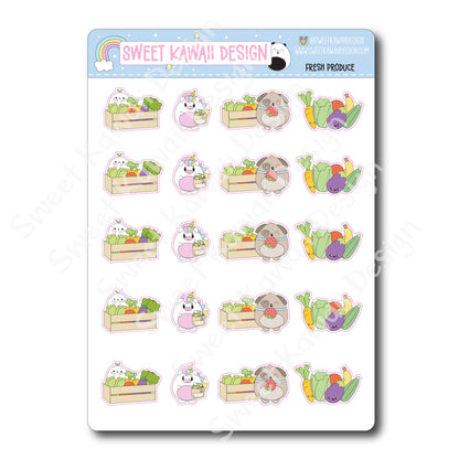 Kawaii Fresh Produce Stickers