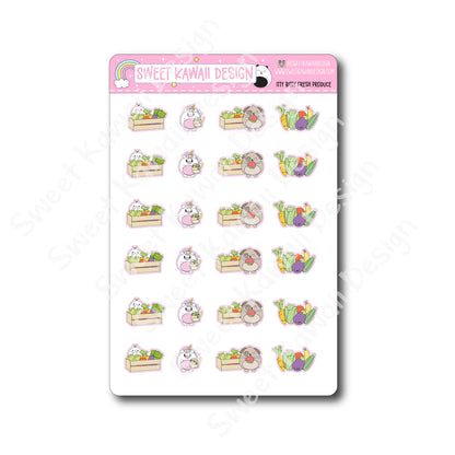 Kawaii Fresh Produce Stickers