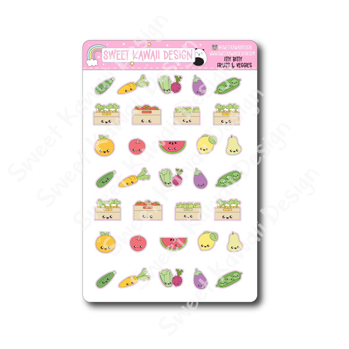 Kawaii Fruit and Veggie Stickers