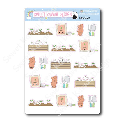 Kawaii Garden Stickers - Mix