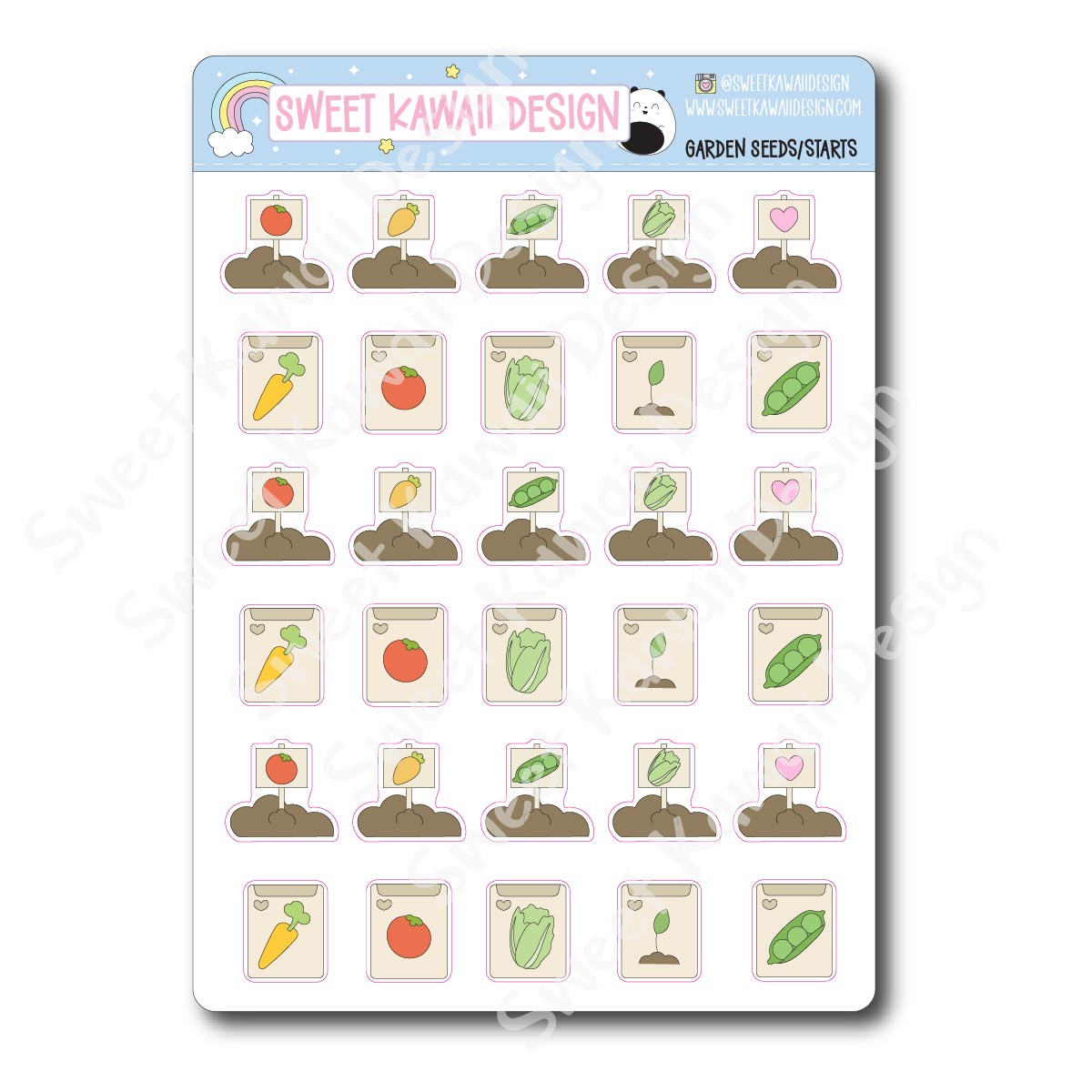 Kawaii Garden Stickers - Seeds/Starts