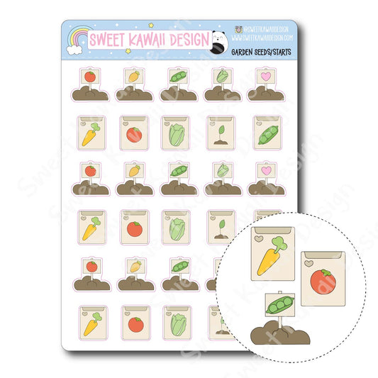 Kawaii Garden Stickers - Seeds/Starts