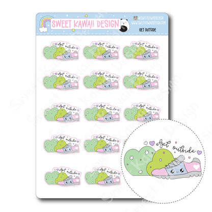 Kawaii Get Outside Stickers