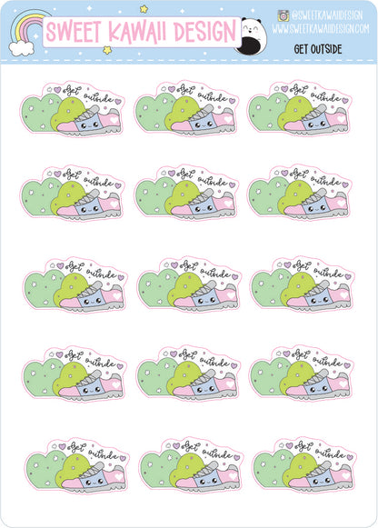 Kawaii Get Outside Stickers