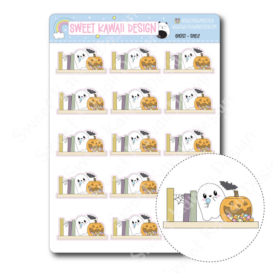 Kawaii Ghost Stickers - Shelf