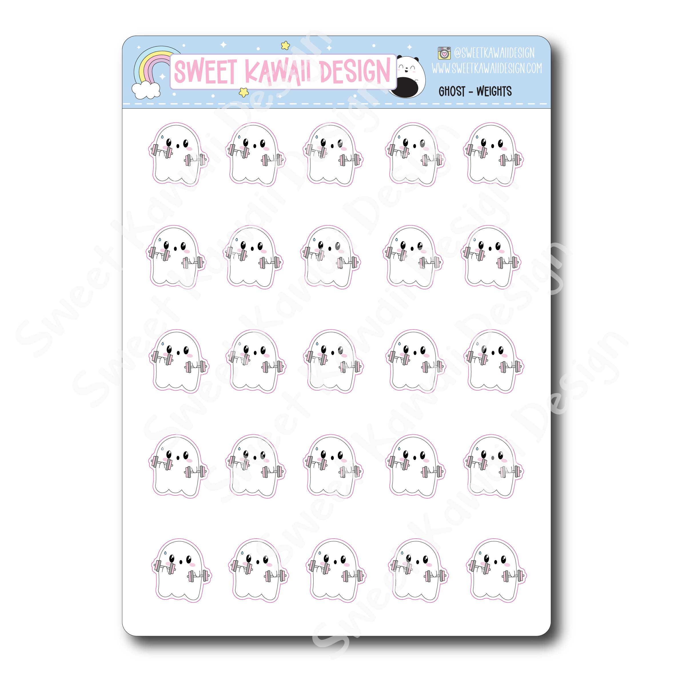 Kawaii Ghost Stickers - Weights