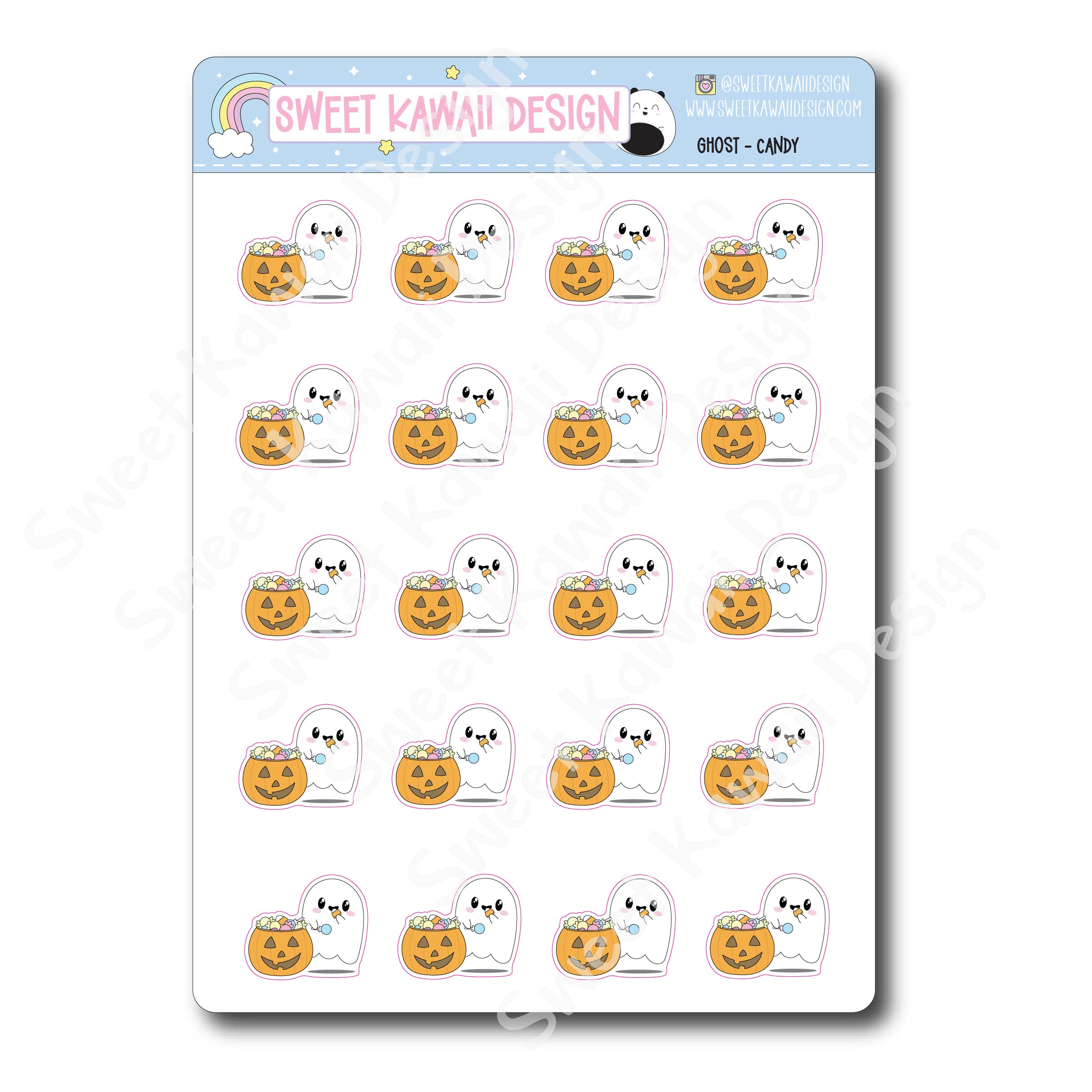 Kawaii Ghost Stickers - Candy