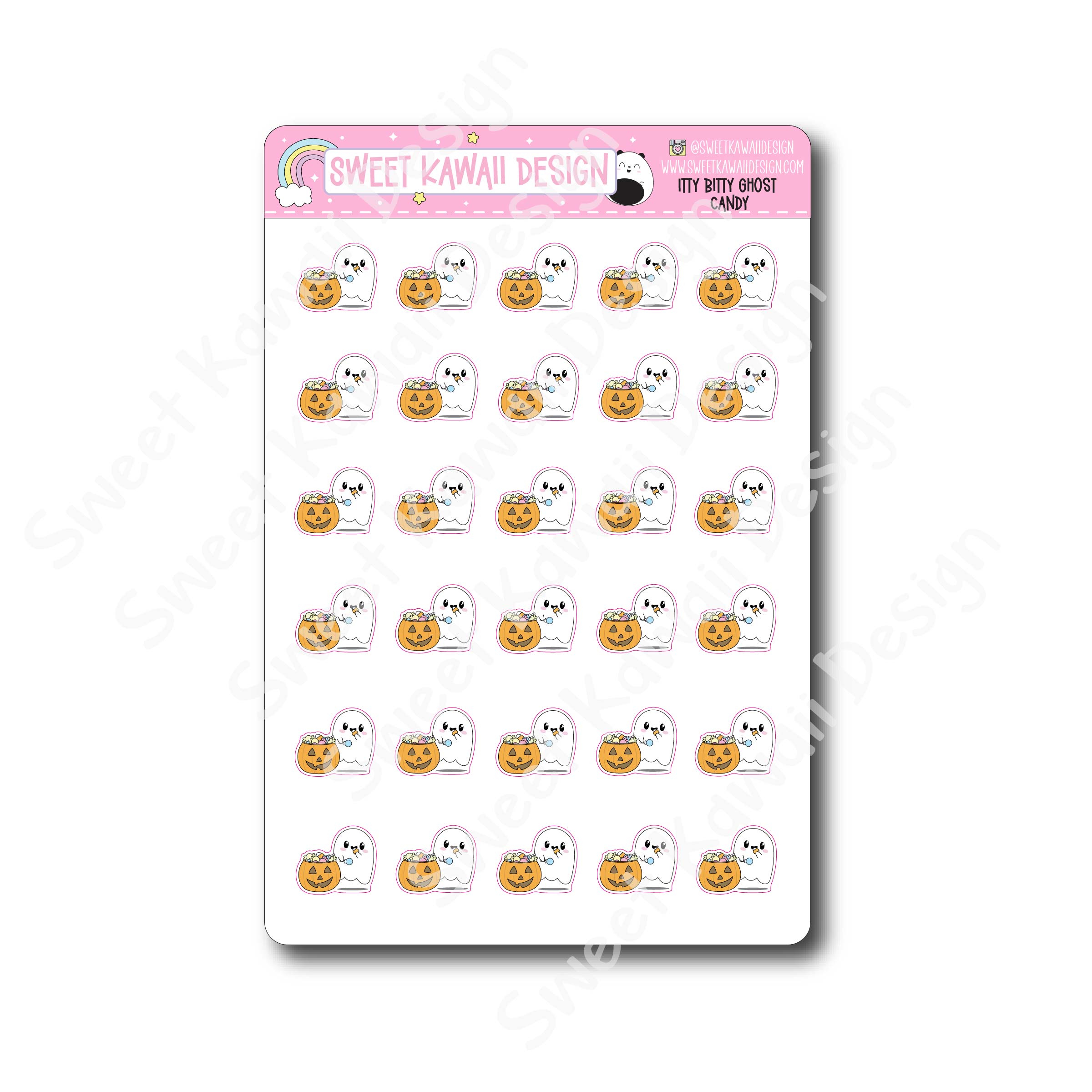 Kawaii Ghost Stickers - Candy