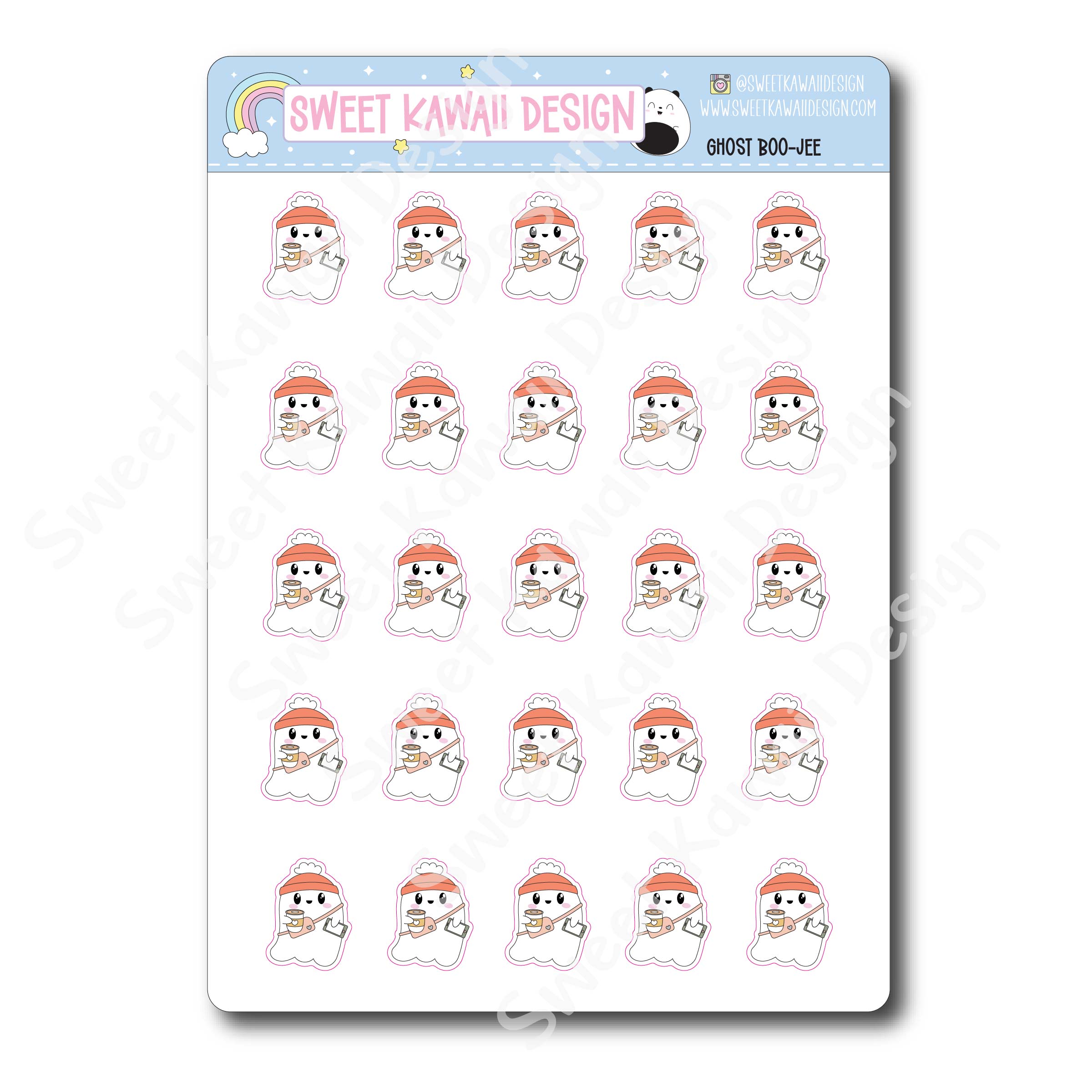 Kawaii Ghost Stickers - Boo-jee