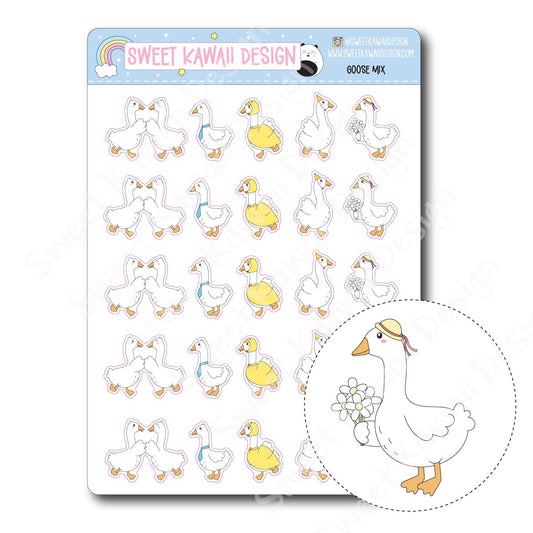 Kawaii Goose Mix Stickers