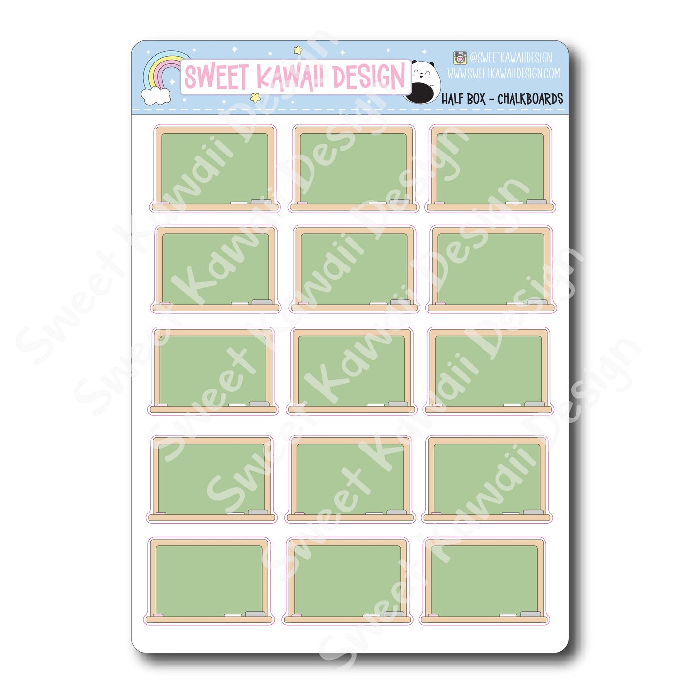 Kawaii Half Box Stickers - Chalkboards