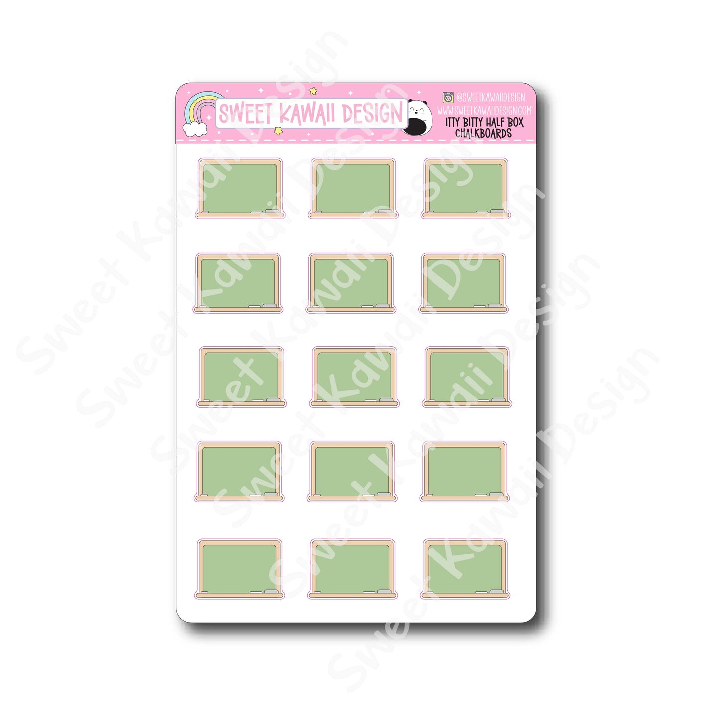 Kawaii Half Box Stickers - Chalkboards