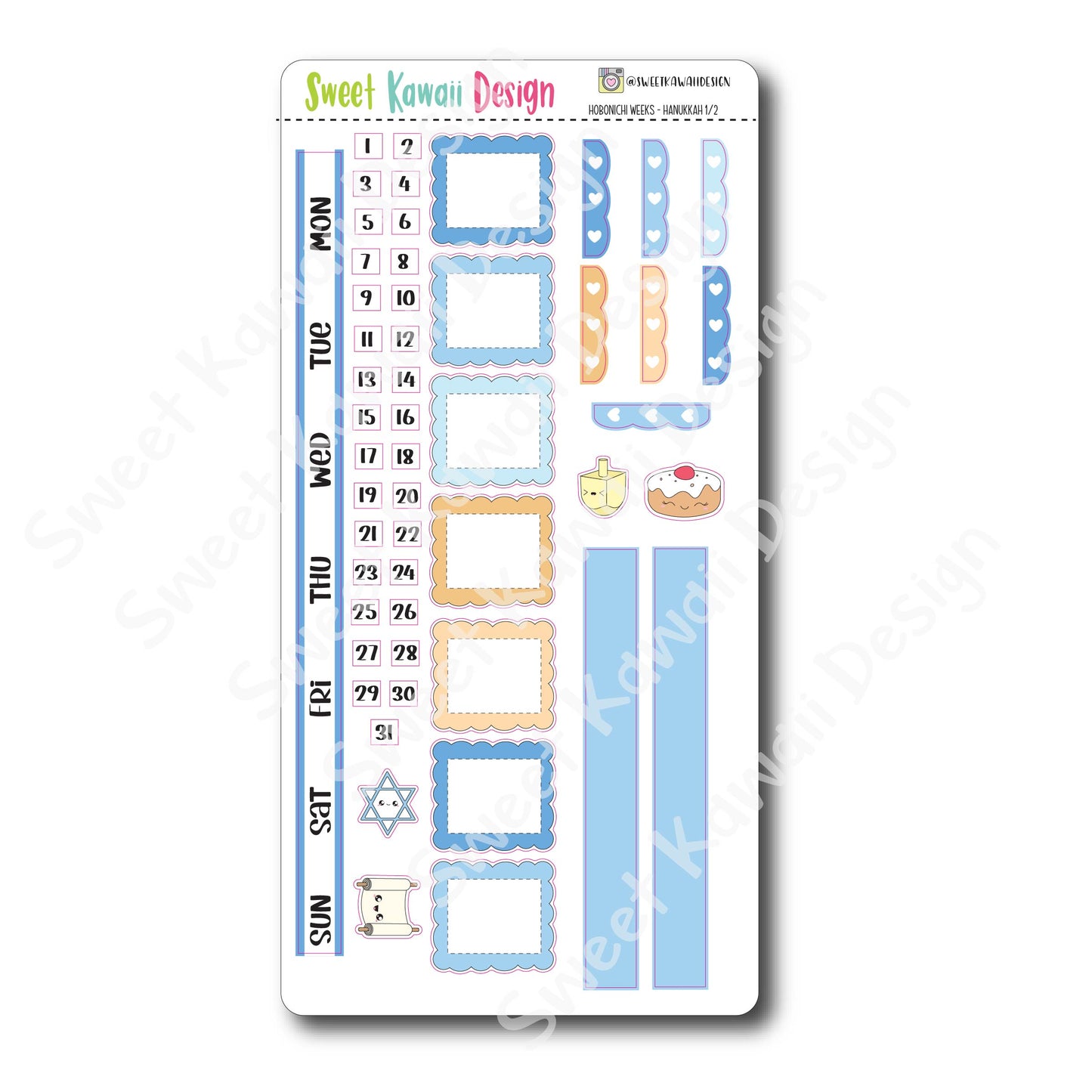 Weekly Kit  - Hanukkah - SIZE OPTIONS AVAILABLE