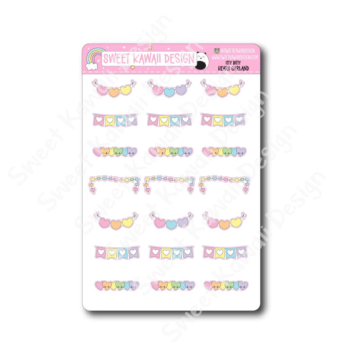 Kawaii Heart Garland Stickers