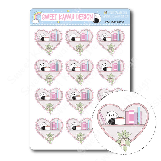 Kawaii Heart Shaped Shelf Stickers