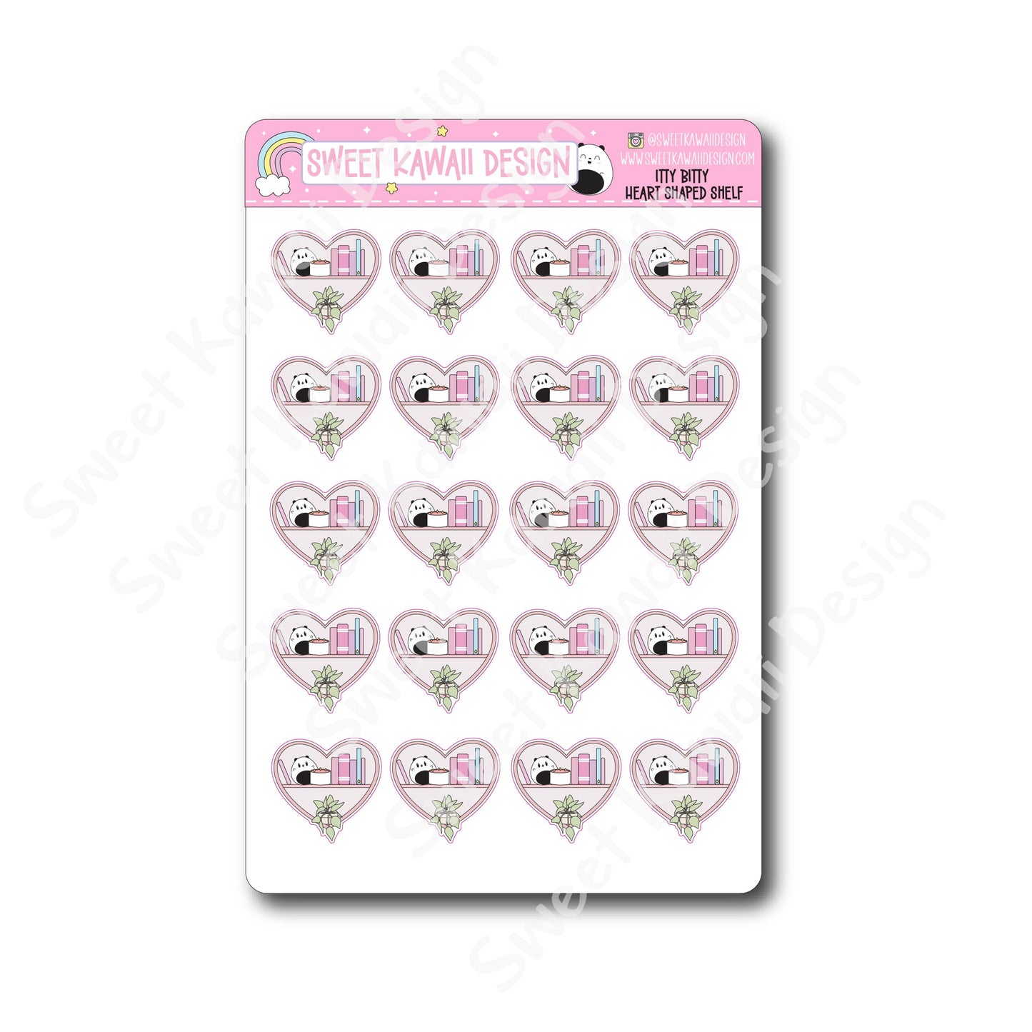 Kawaii Heart Shaped Shelf Stickers