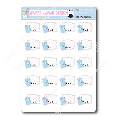 Kawaii Heat Pad and Chill Stickers