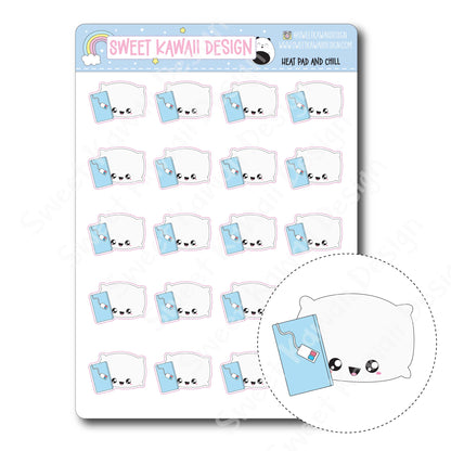 Kawaii Heat Pad and Chill Stickers