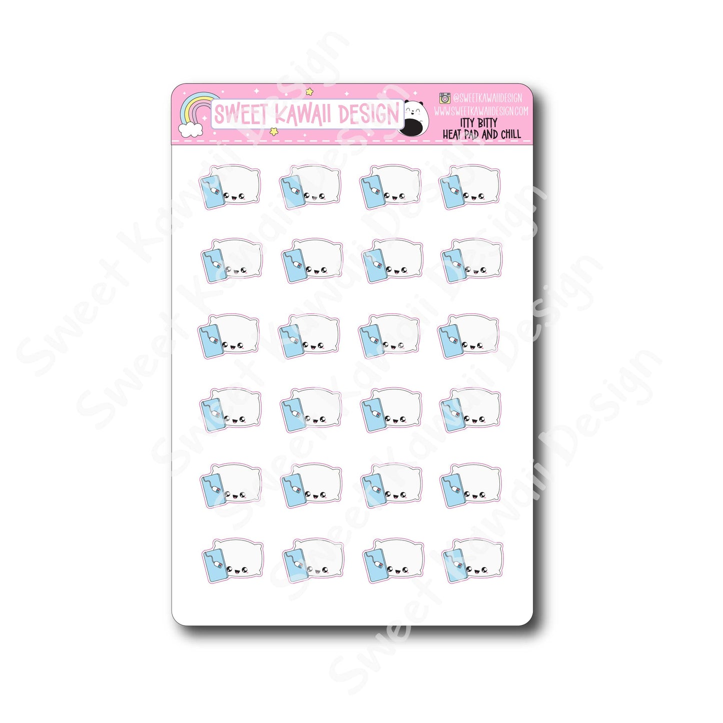 Kawaii Heat Pad and Chill Stickers