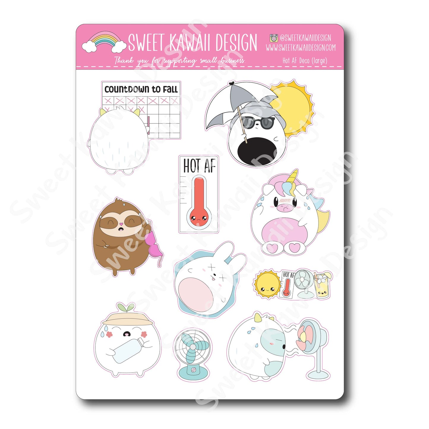 Kawaii Hot AF Deco (LARGE) Stickers