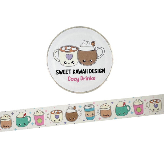 Kawaii Cozy Drinks Tape 15mm x 10mm