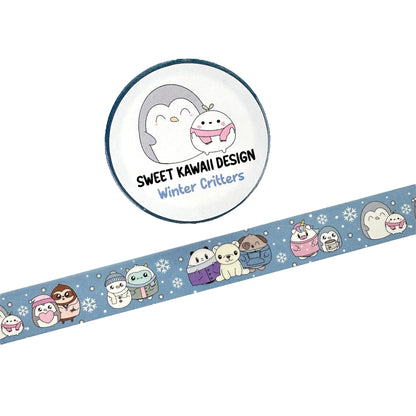 Kawaii Winter Critters Tape 15mm x 10mm