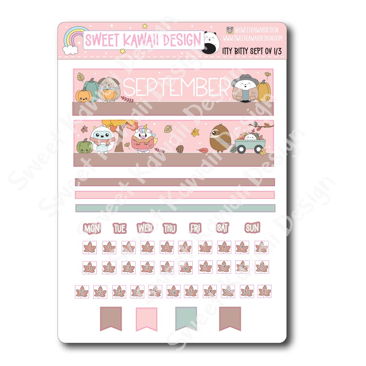 Itty Bitty September 2024 Monthly Overview Stickers