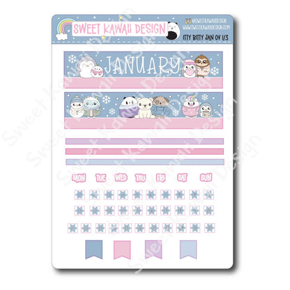 Itty Bitty January 2025 Monthly Overview Stickers