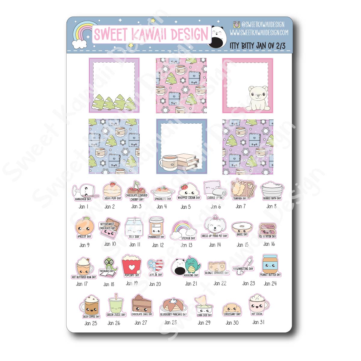 Itty Bitty January 2025 Monthly Overview Stickers