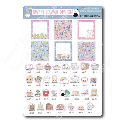 Itty Bitty January 2025 Monthly Overview Stickers