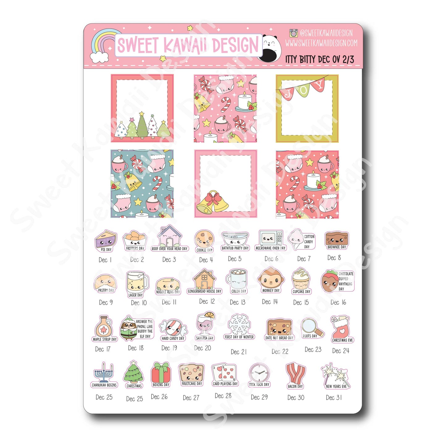 Itty Bitty December 2024 Monthly Overview Stickers