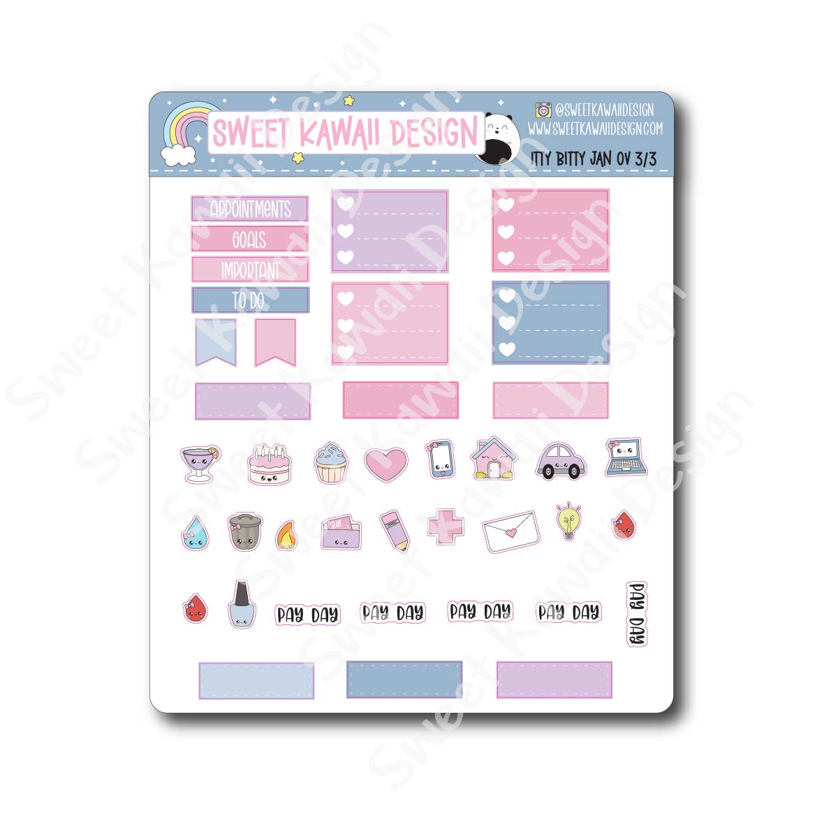 Itty Bitty January 2025 Monthly Overview Stickers