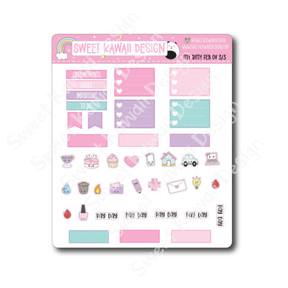 Itty Bitty February 2025 Monthly Overview Stickers