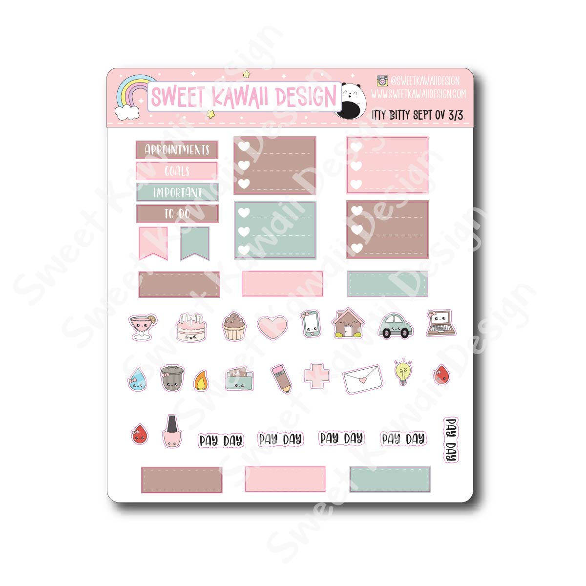 Itty Bitty September 2024 Monthly Overview Stickers