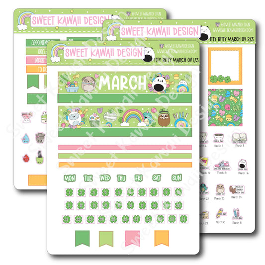 Itty Bitty March 2025 Monthly Overview Stickers