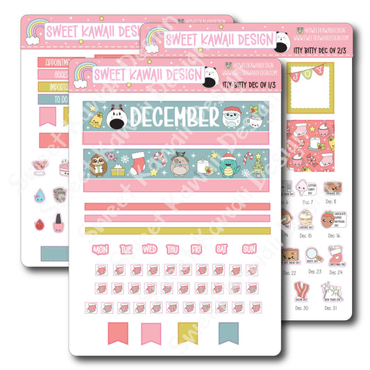 Itty Bitty December 2024 Monthly Overview Stickers