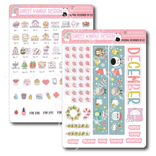 December 2024 Monthly Overview Stickers - Journal