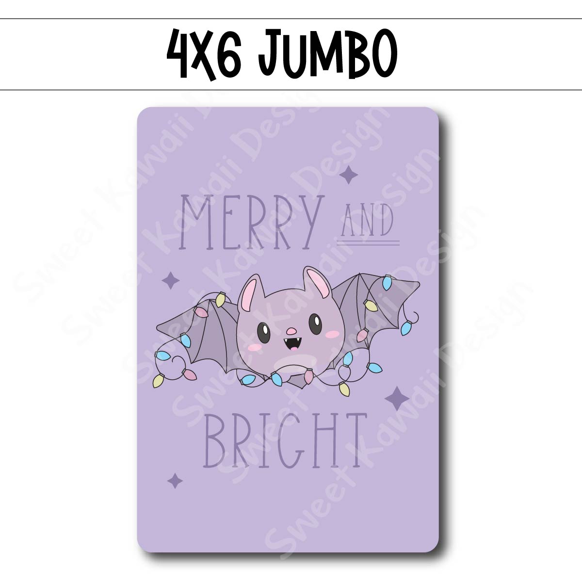 Kawaii Jumbo Sticker - Bats Merry and Bright - Size Options Available