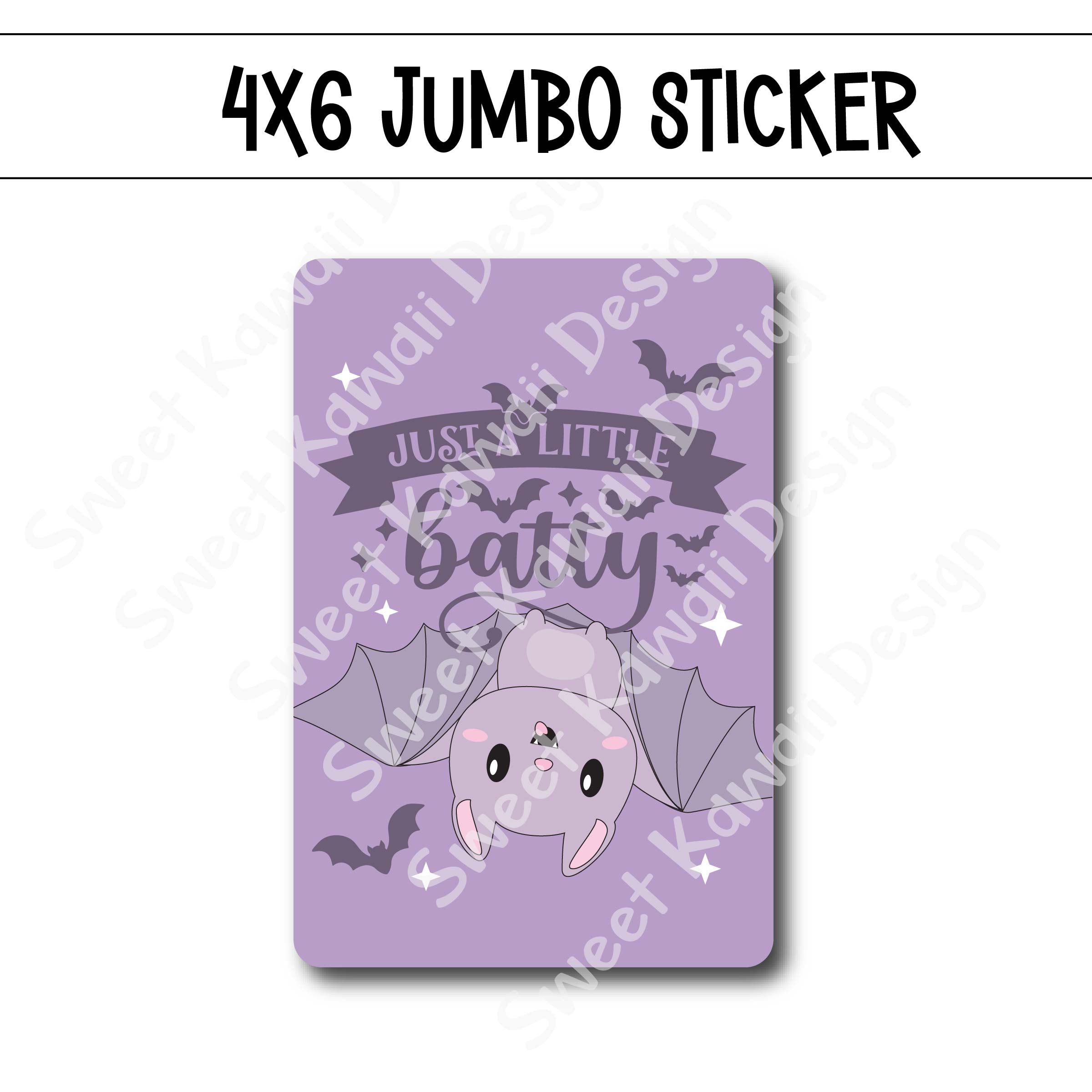 Kawaii Jumbo Sticker - Batty - Size Options Available