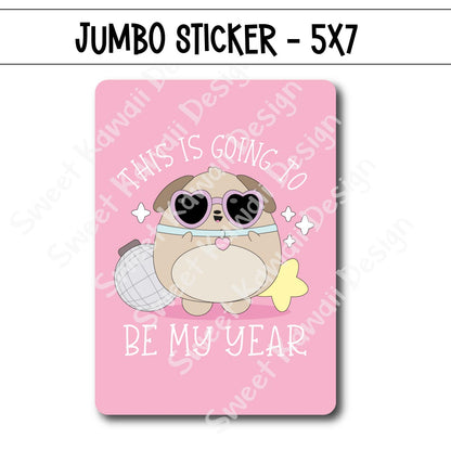 Kawaii Jumbo Sticker - Biscuit My Year - Size Options Available