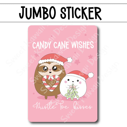 Kawaii Jumbo Sticker - Candy Cane Wishes - Size Options Available