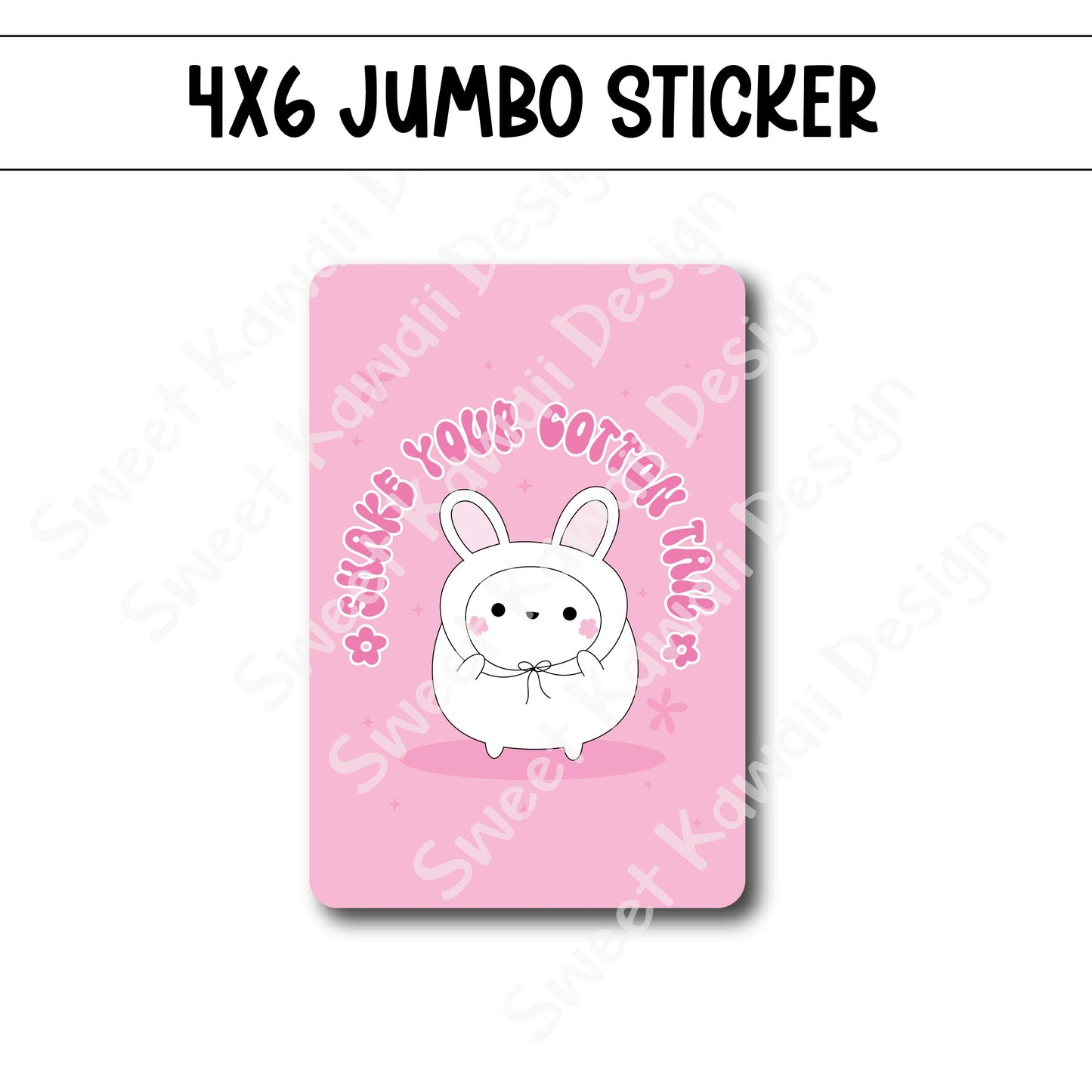 Kawaii Jumbo Sticker - Cotton Tail  - Size Options Available