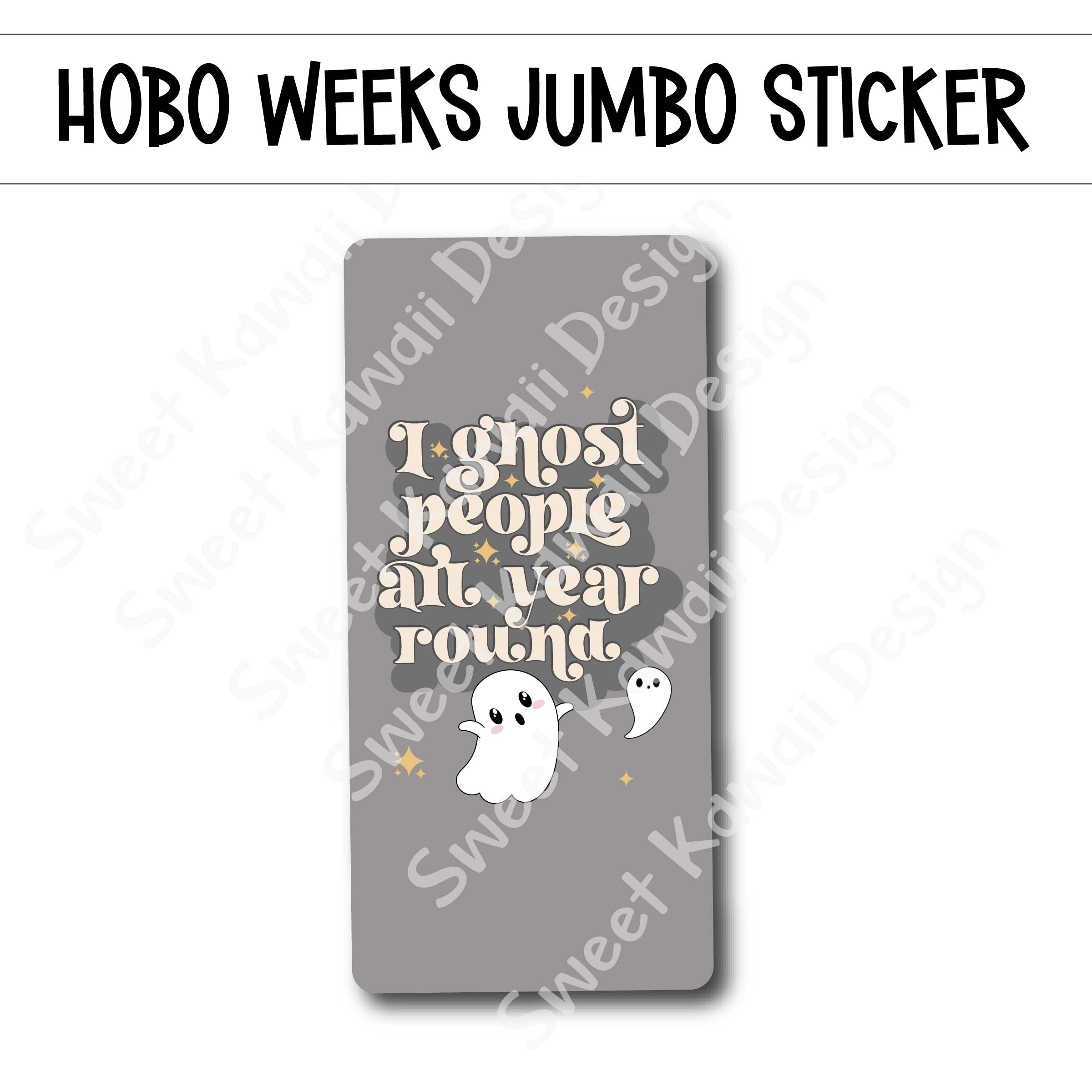 Kawaii Jumbo Sticker - Ghost People - Size Options Available