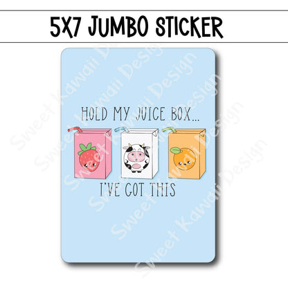 Kawaii Jumbo Sticker - Juice Box - Size Options Available