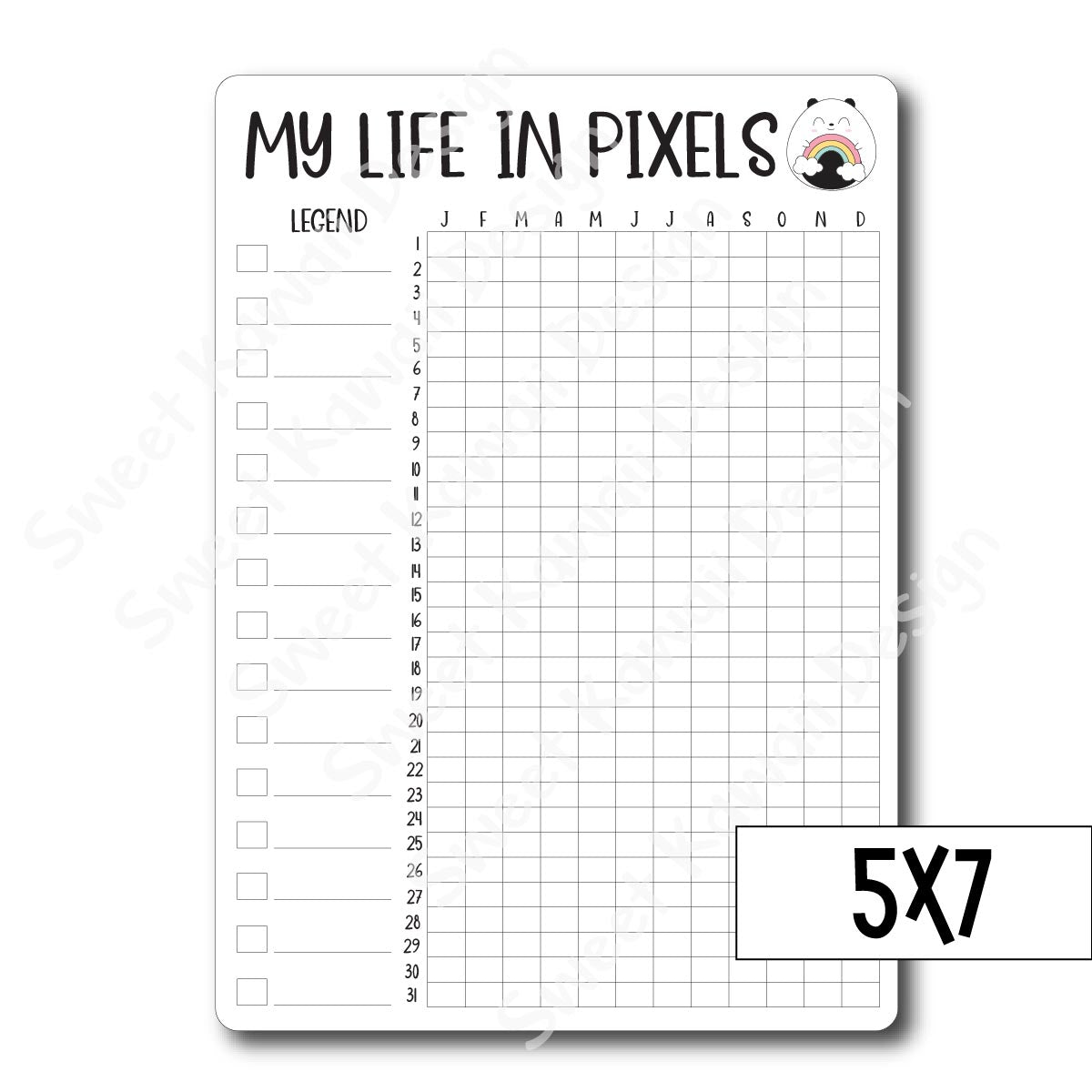 Kawaii Jumbo Sticker - Life In Pixels - Size Options Available