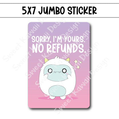 Kawaii Jumbo Sticker - No Refunds  - Size Options Available